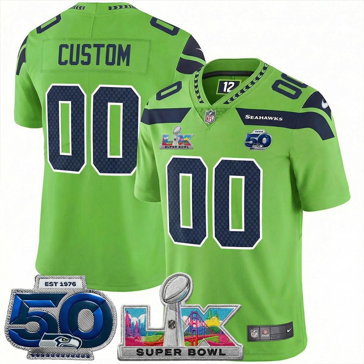 Men's SEA Football Limited Jersey - 50th Anniversary + Super Bowl LX Patch