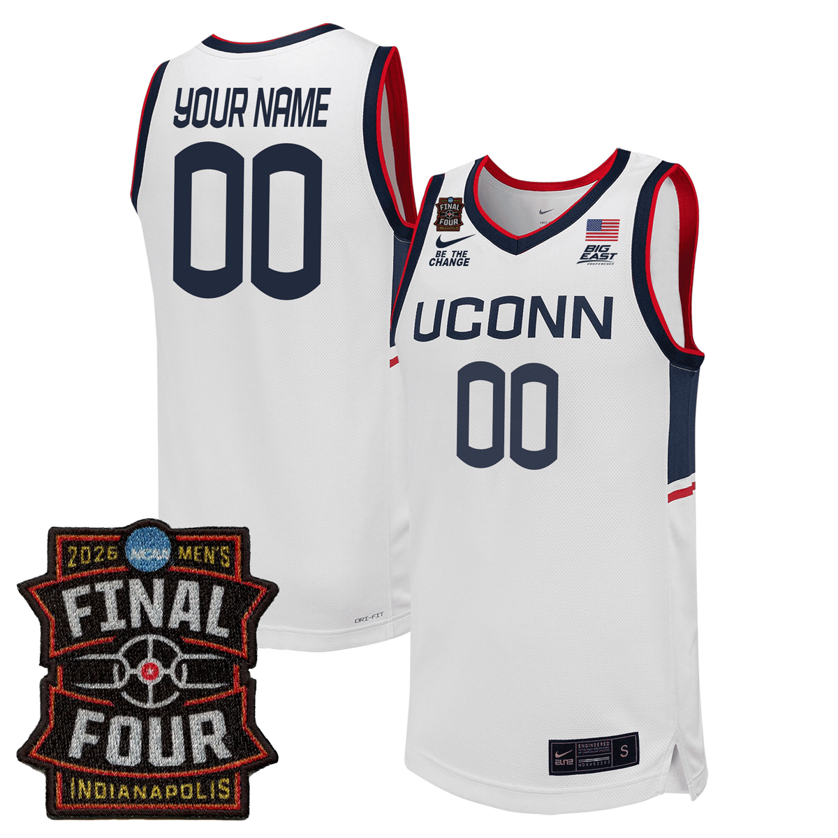 UConn Huskies Men's Basketball 25/26 All Stitched Jersey - Final Four Patch