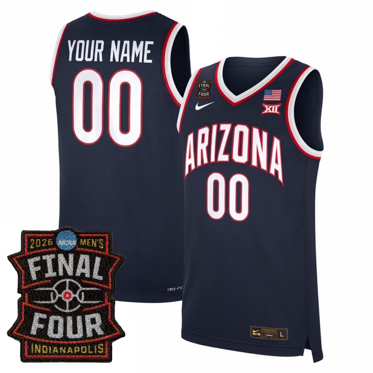 Arizona Wildcats Men's Basketball 25/26 All Stitched Jersey - Final Four Patch