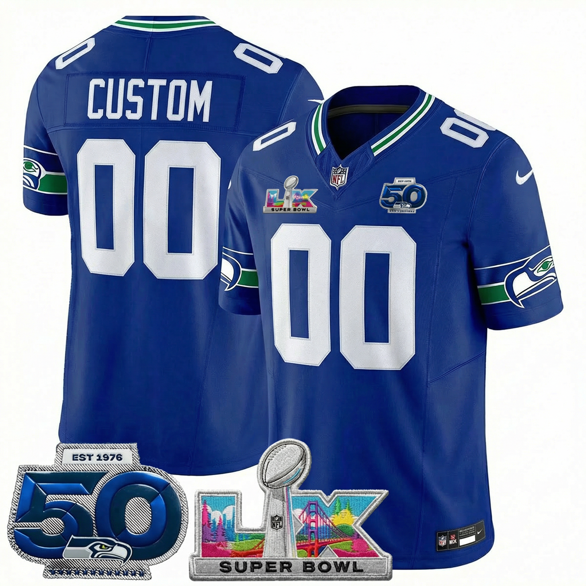 Men's SEA Football Limited Jersey - 50th Anniversary + Super Bowl LX Patch