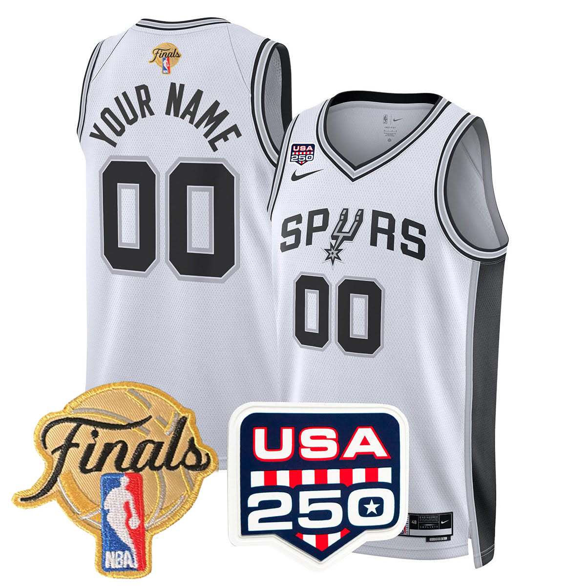 Men's San Antonio Spurs 2026 All Stitched Jersey - Finals +250th Patch