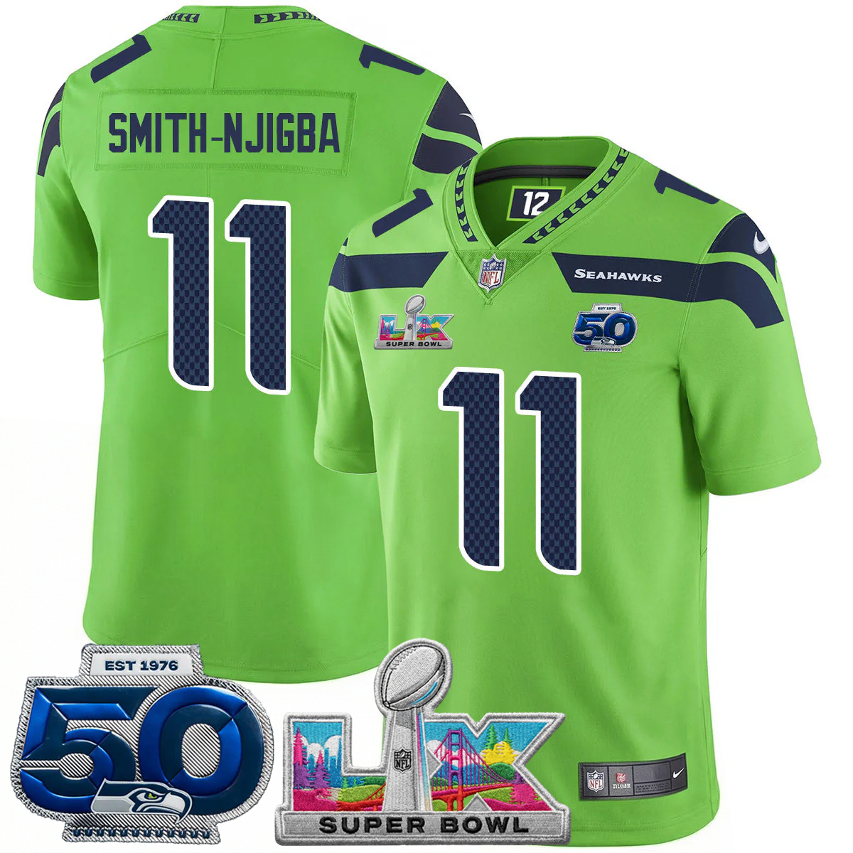 Men's SEA Football Limited Jersey - 50th Anniversary + Super Bowl LX Patch