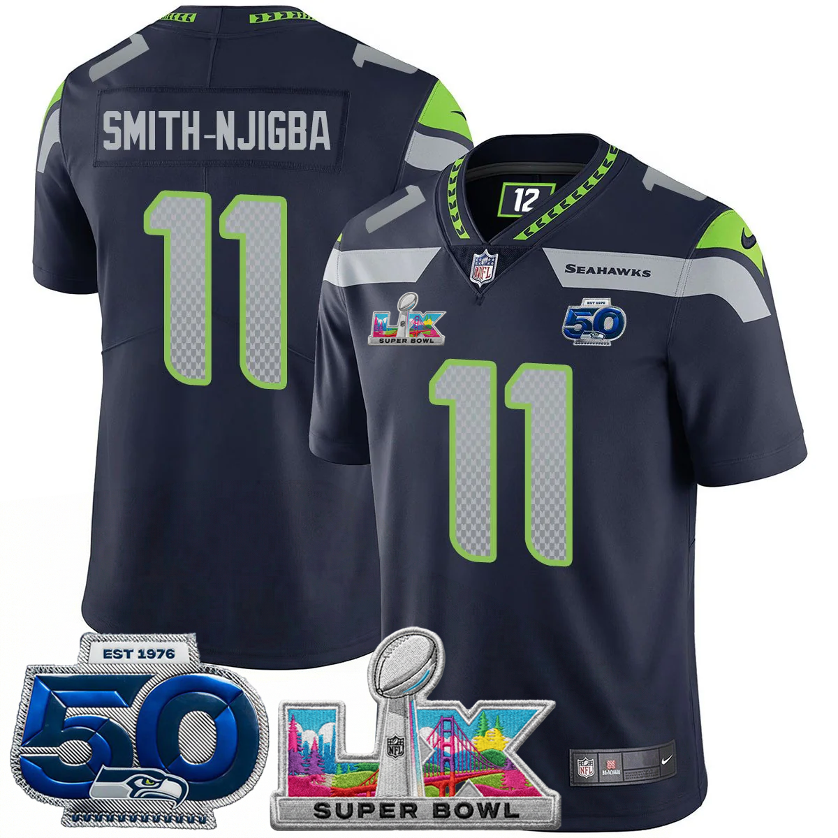 Men's SEA Football Limited Jersey - 50th Anniversary + Super Bowl LX Patch