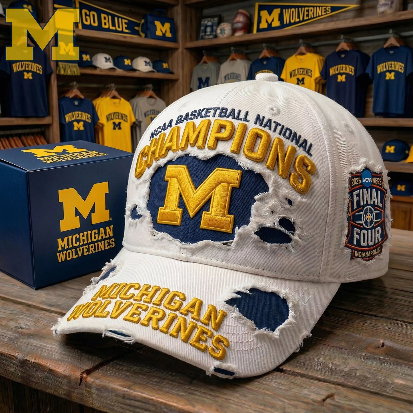 Michigan Wolverines Basketball 2026 National Champions Printed Cap