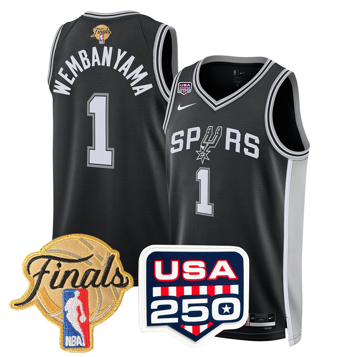 Men's San Antonio Spurs 2026 All Stitched Jersey - Finals +250th Patch
