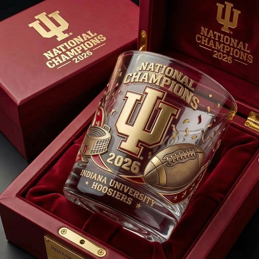 Indiana College Football National Champions 2025 Commemorative Glass