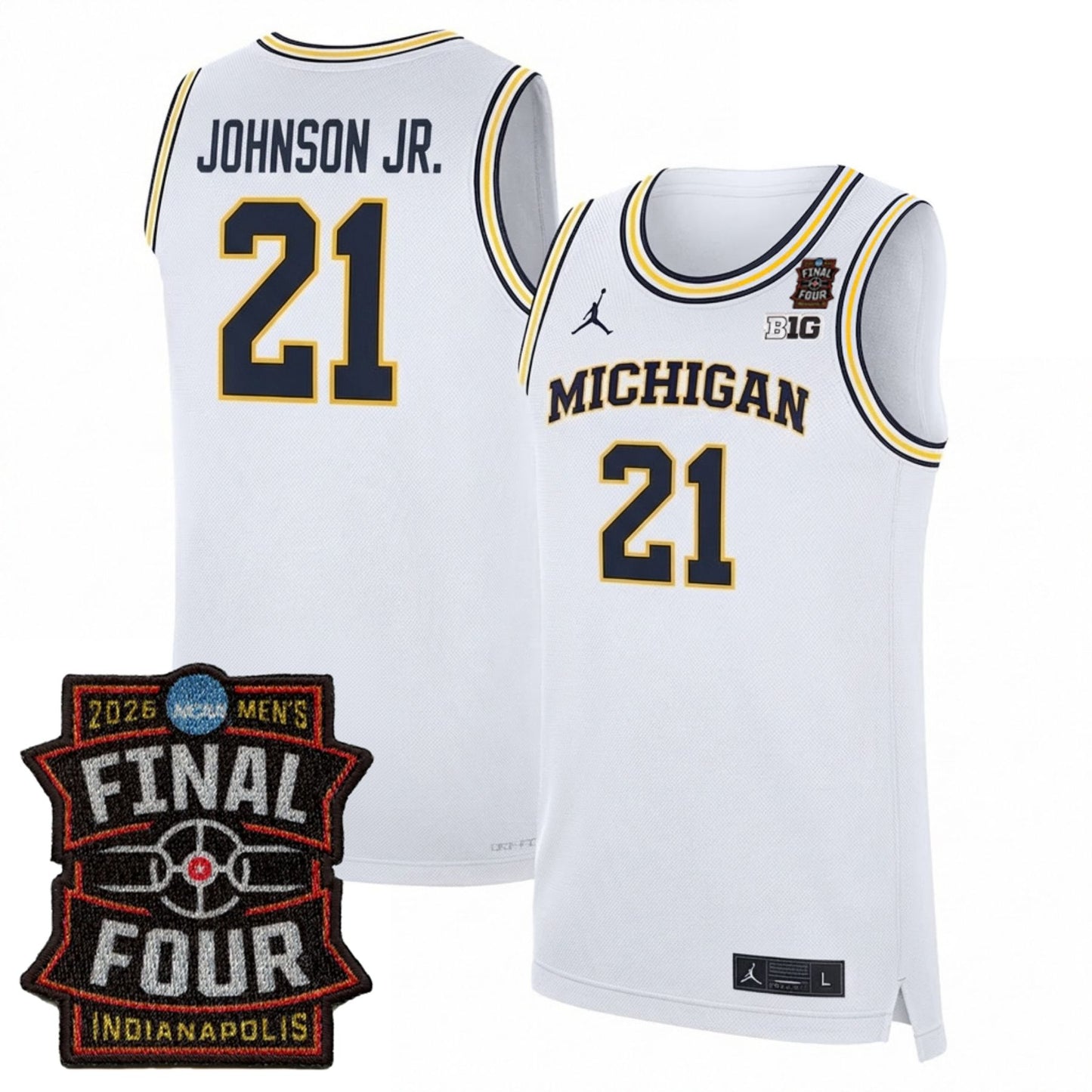 Michigan Wolverines Men's Basketball 25/26 All Stitched Jersey - Final Four Patch