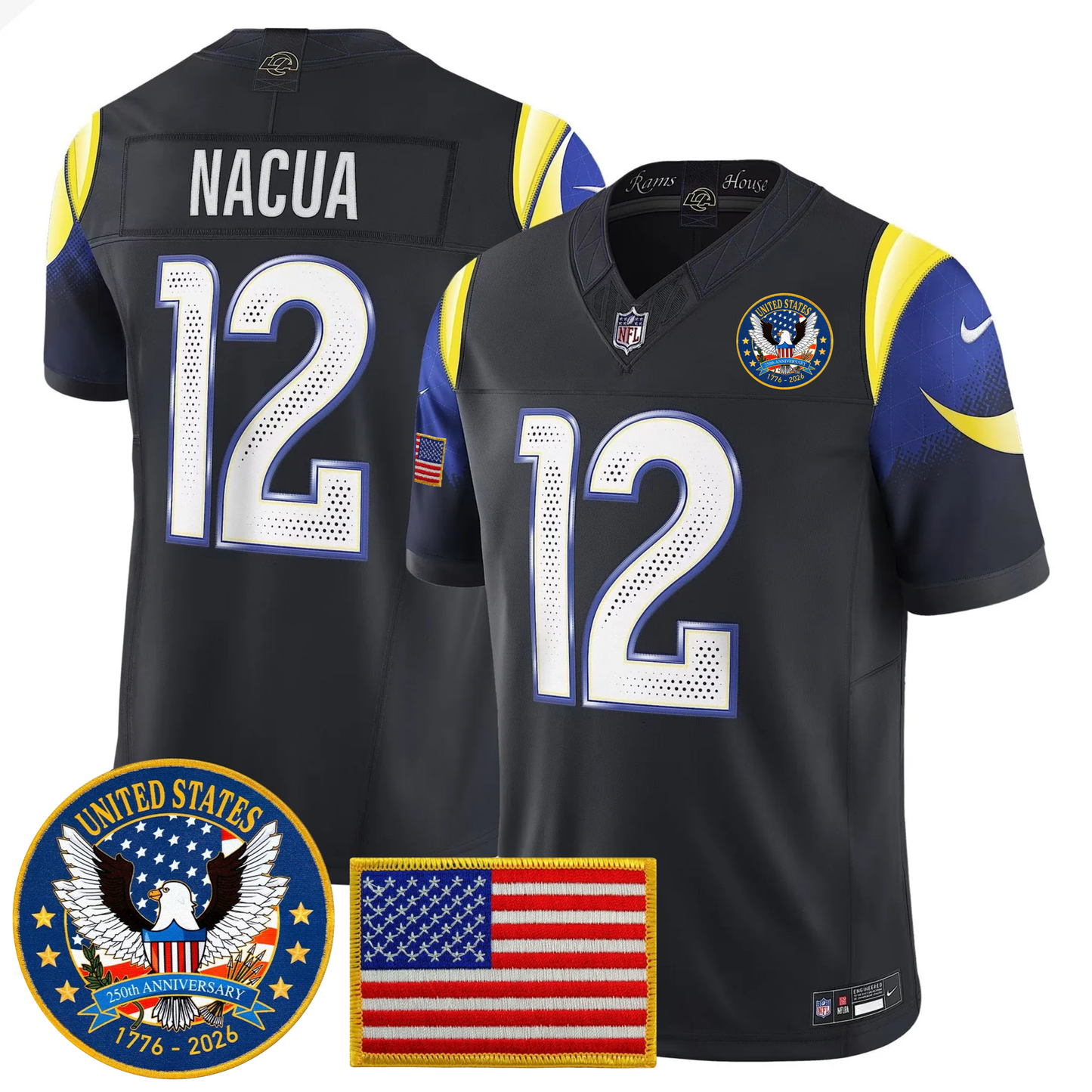 Men's LA Rams 2026 Jersey - United States 250th Anniversary Patch