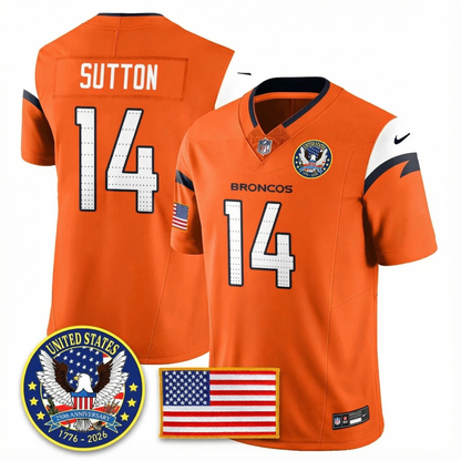 Men's DEN Broncos 2026 Jersey - United States 250th Anniversary Patch