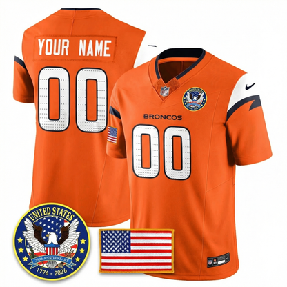 Men's DEN Broncos 2026 Jersey - United States 250th Anniversary Patch