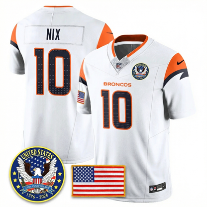 Men's DEN Broncos 2026 Jersey - United States 250th Anniversary Patch