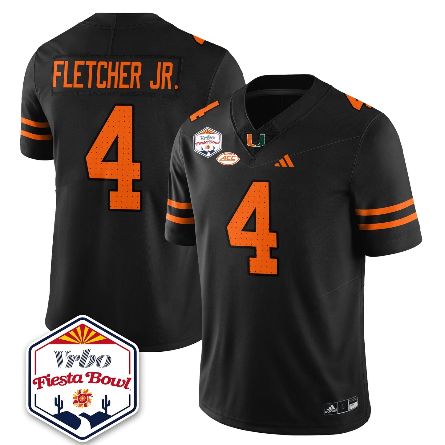 Miami College Football Stitched Jersey 2026 - Fiesta Bowl Patch