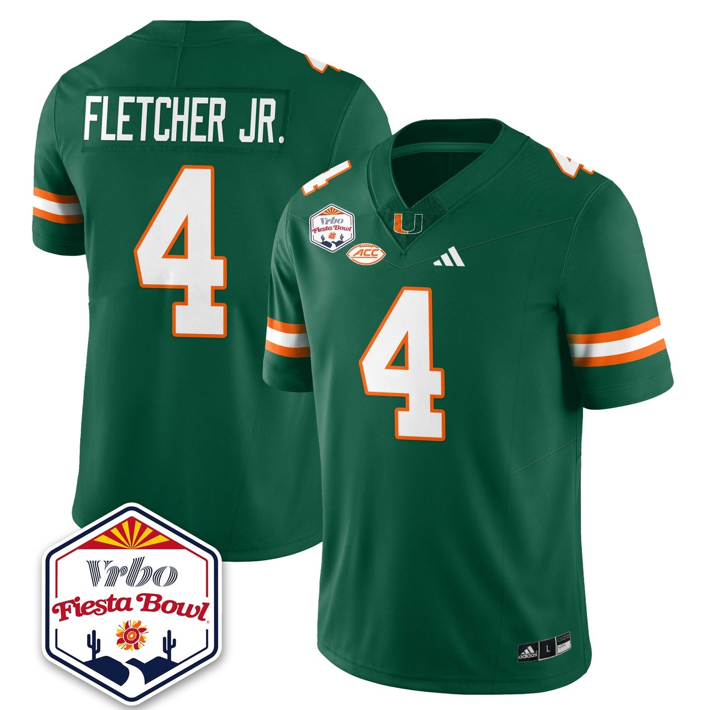 Miami College Football Stitched Jersey 2026 - Fiesta Bowl Patch