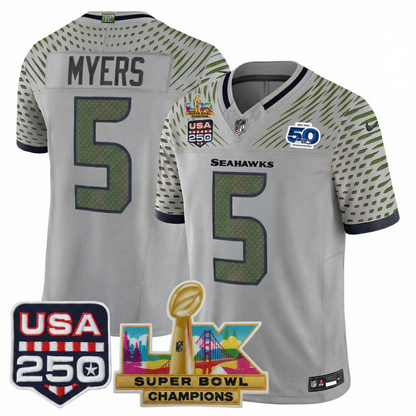 Men's SEA Football Limited Jersey - 50th Anniversary + Super Bowl LX Champions + USA 250 Patch