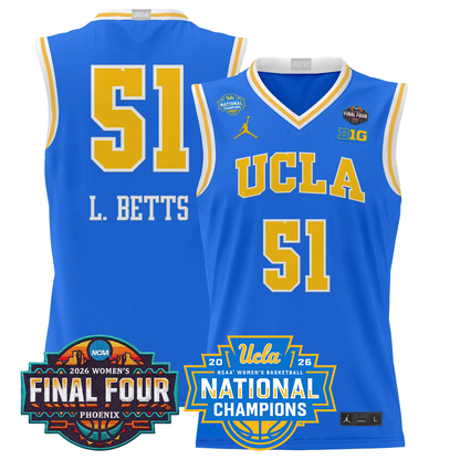 UCLA Bruins 2026 Women's Basketball All Stitched Jersey - National Champions Patch