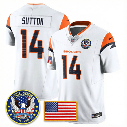 Men's DEN Broncos 2026 Jersey - United States 250th Anniversary Patch