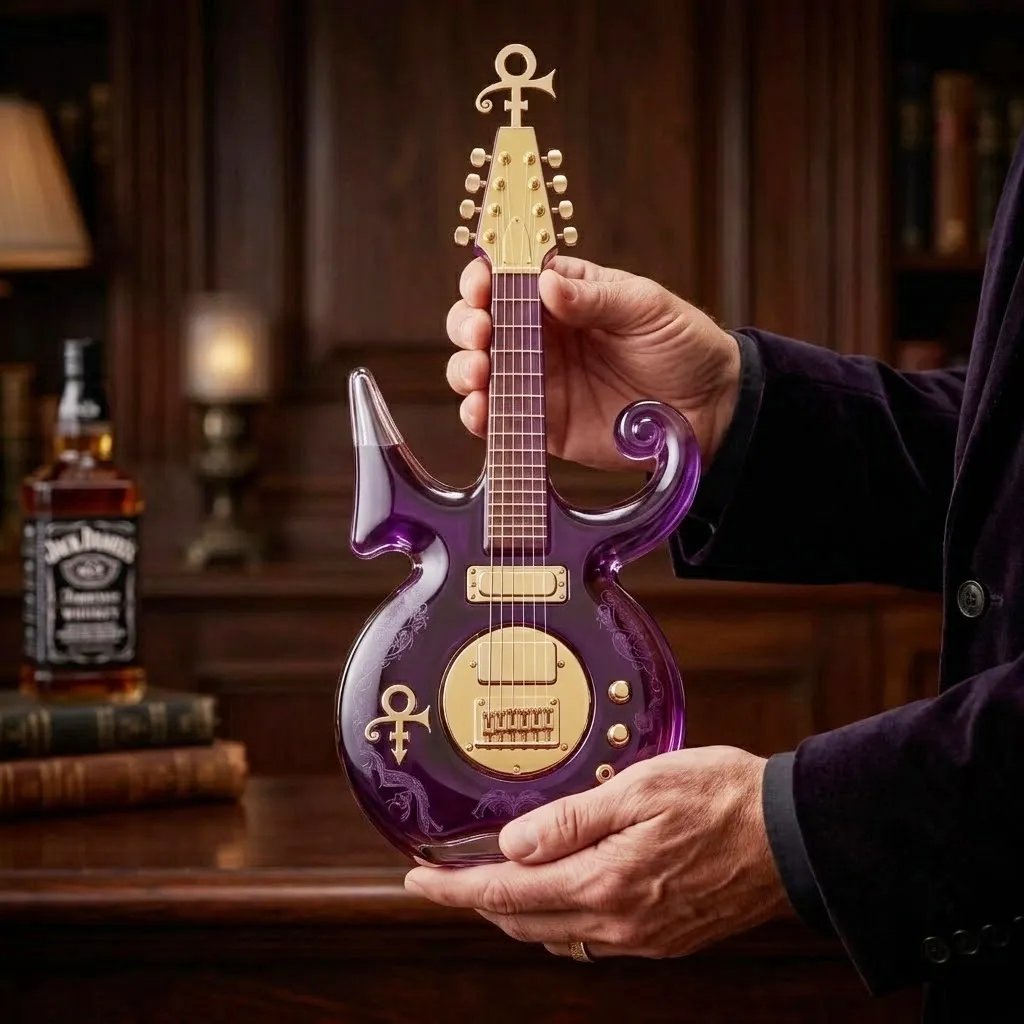 Purple Music Legend Guitar-Shaped Commemorative Bottle - view 6
