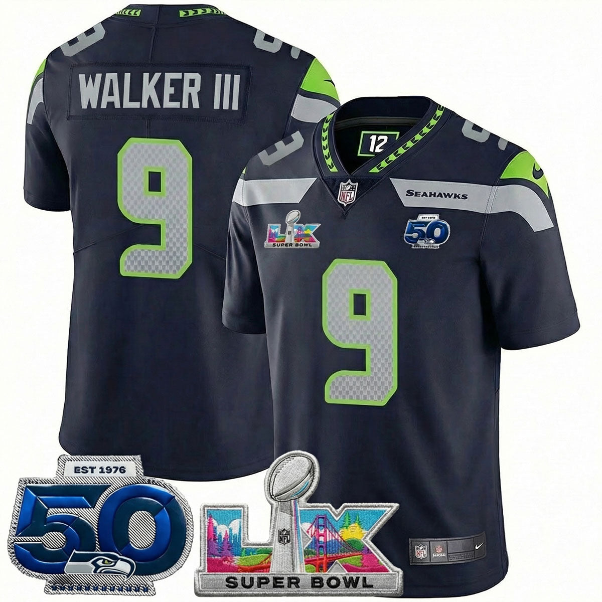 Men's SEA Football Limited Jersey - 50th Anniversary + Super Bowl LX Patch