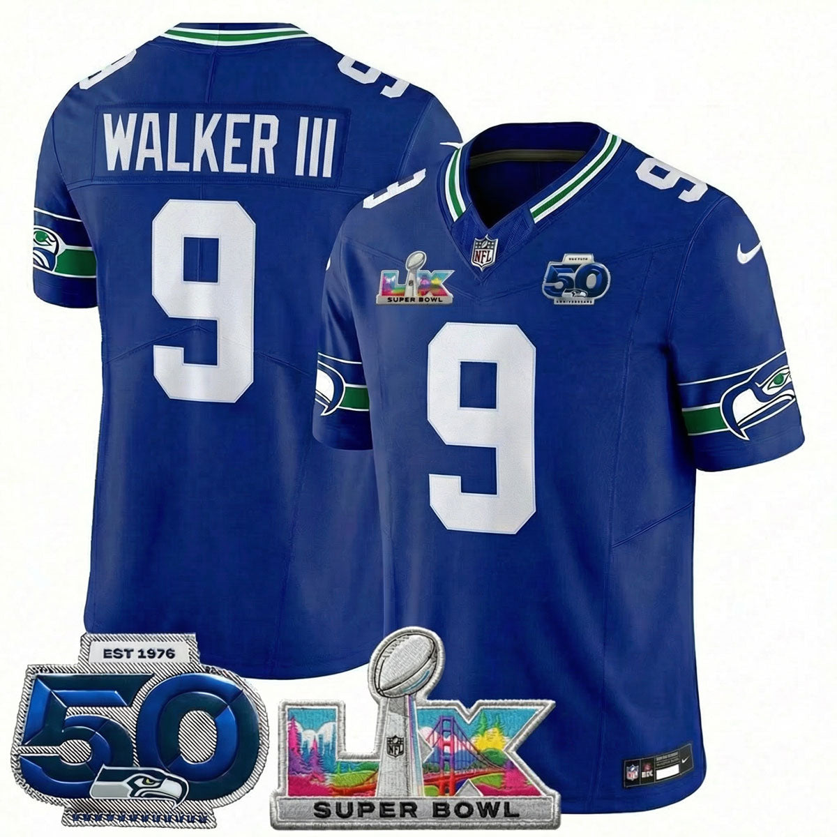 Men's SEA Football Limited Jersey - 50th Anniversary + Super Bowl LX Patch