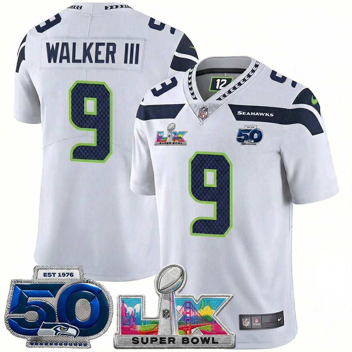 Men's SEA Football Limited Jersey - 50th Anniversary + Super Bowl LX Patch