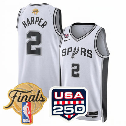 Men's San Antonio Spurs 2026 All Stitched Jersey - Finals +250th Patch