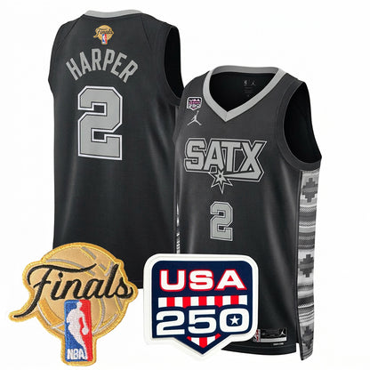 Men's San Antonio Spurs 2026 All Stitched Jersey - Finals +250th Patch