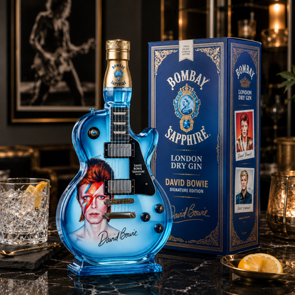 David Bowie Signature Guitar-Shaped Collectible Bottle