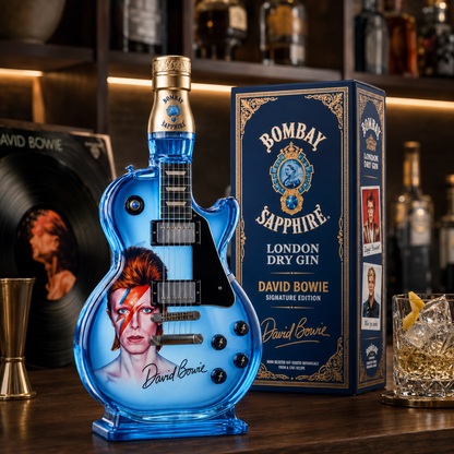 David Bowie Signature Guitar-Shaped Collectible Bottle