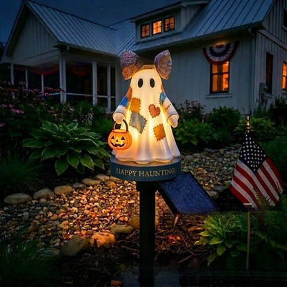 Happy Haunting Ghost Solar Garden Stake Light 👻