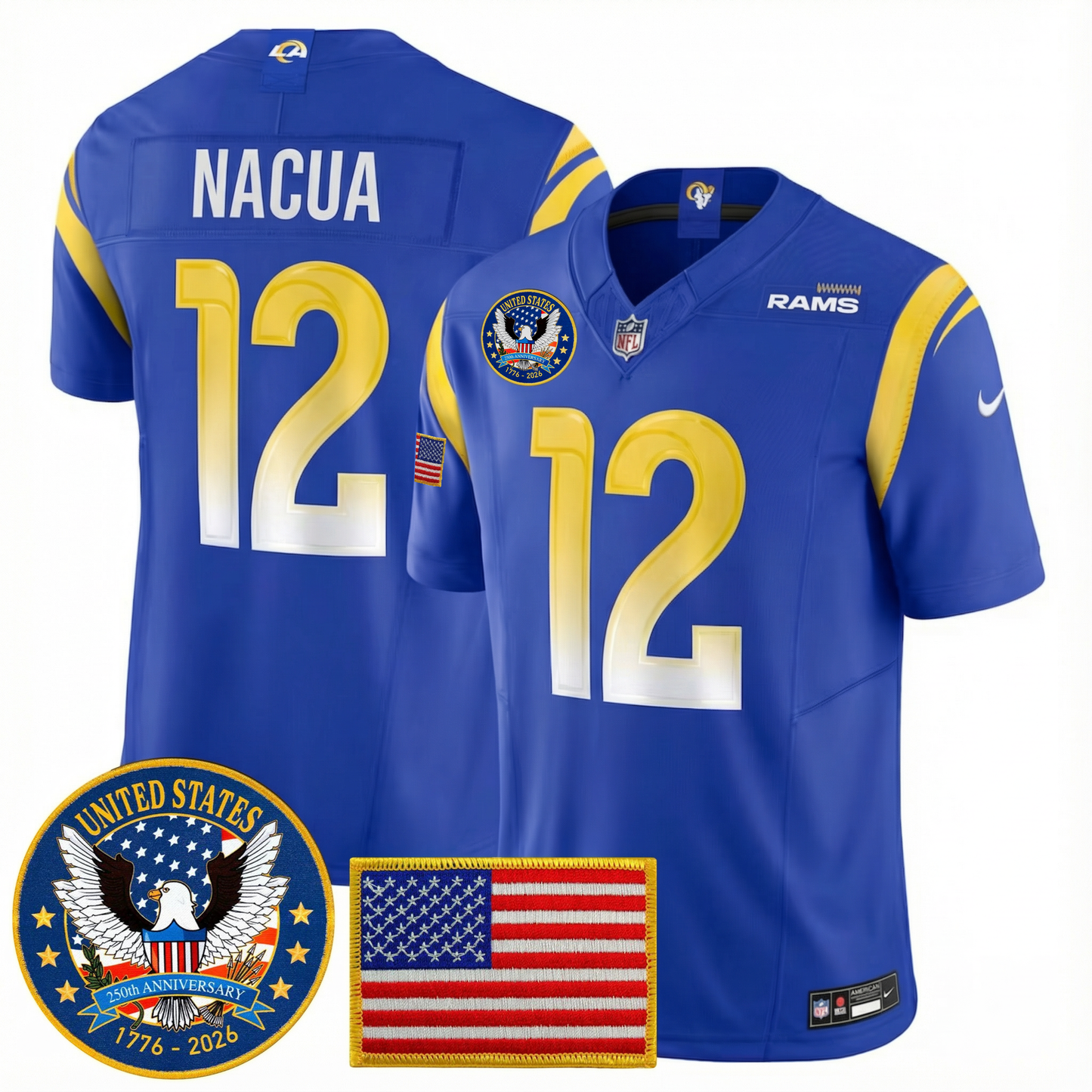 Men's LA Rams 2026 Jersey - United States 250th Anniversary Patch
