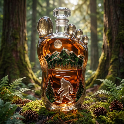 👣 Bigfoot Wilderness Foot-shaped Whiskey Bottle
