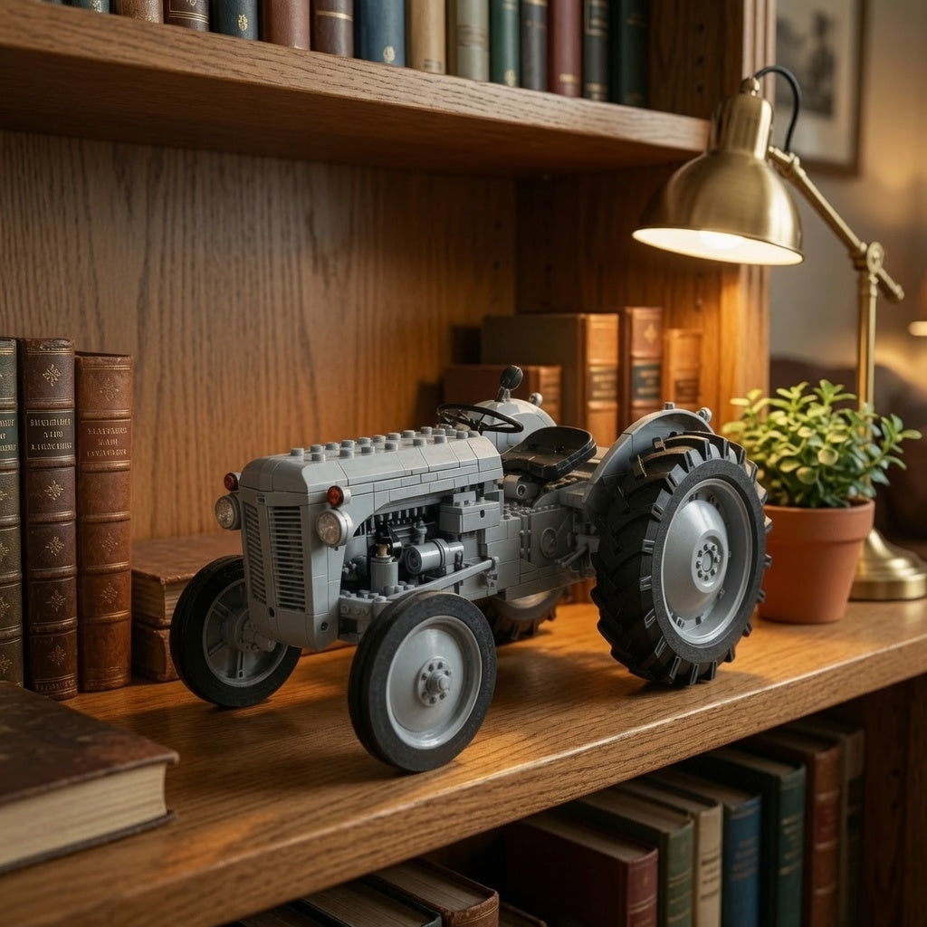 Classic Farm Tractor Building Block Set – 1950s Grey Field Edition - view 2