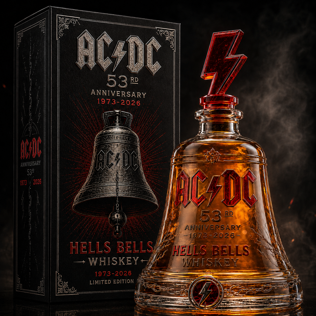 AC/DC 53rd Anniversary 1973-2026 Hells Bells Whiskey Bottle