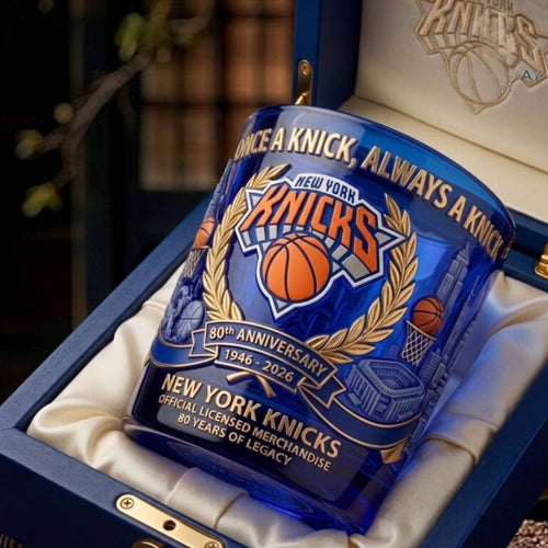 NY Knicks 80th Anniversary Collector Whiskey Glass 🥃